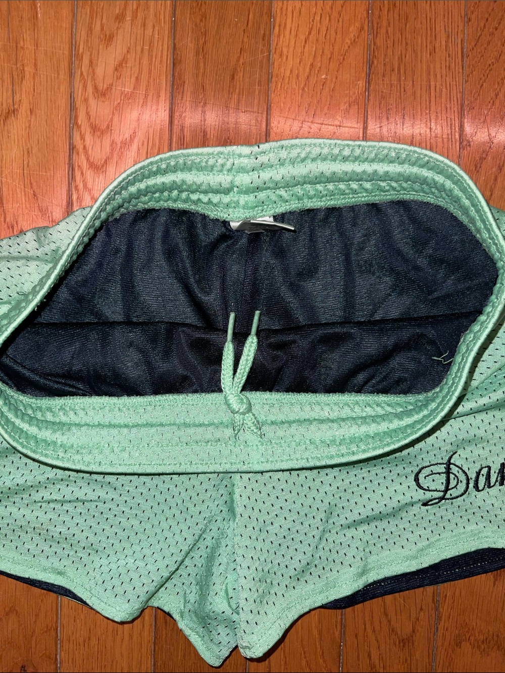 Lime Green Mesh “Dance” Shorts - Picture 3 of 3